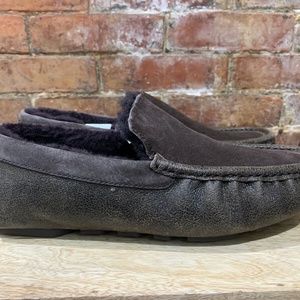 NEW! UGG Henrick Bomber Wool Lined Slip On Driving Shoes Black Men Size 7EE Wide